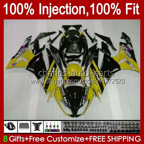 Kit de injeção para Kawasaki Ninja ZX 6R 6 R 636 600 CC ZX-636 2013 2014 2015 2016 2017 2017 Body 12No.92 ZX-6R ZX600 600CC ZX636 ZX6R 13 14 15 16 17 18 OEM Amarelo Stock