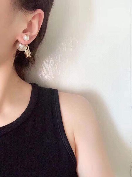 

fine accessories earrings pearl new brass anti allergy silver needle earrings