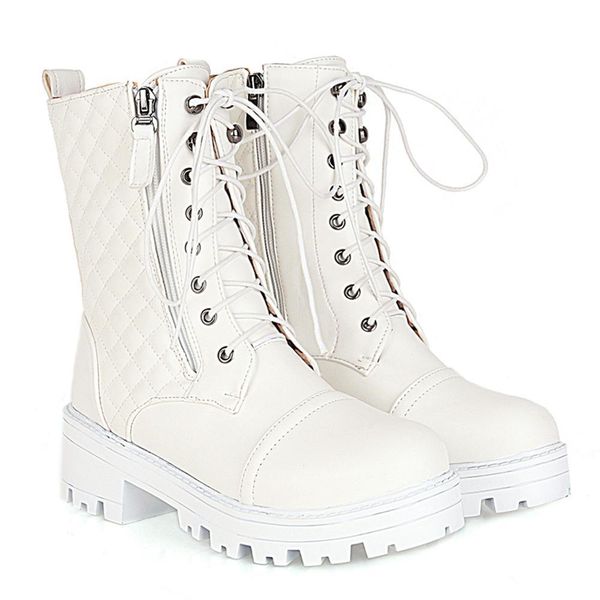 

ankle an autumn-style street student and winter-style round head of boots from the square side zipper platform 4zj8, Black