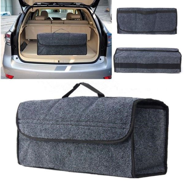 

car organizer compartment trunk bag back-up storage multipurpose basket tool gray