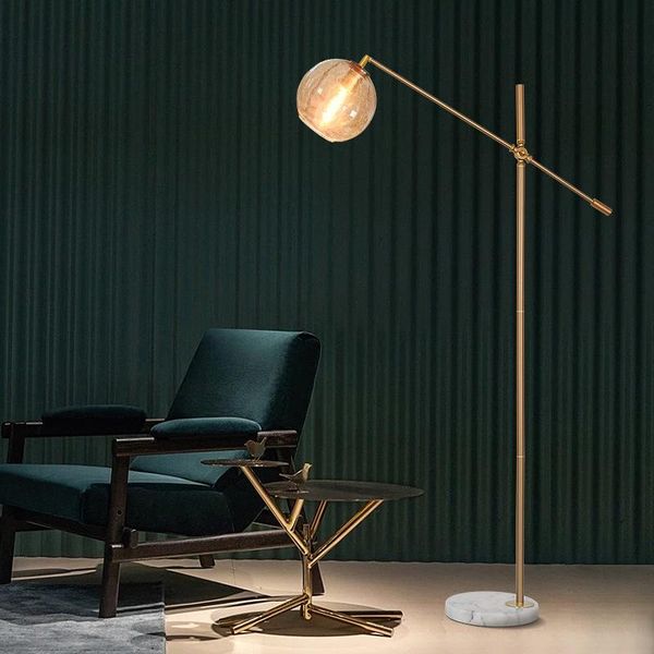 

floor lamps nordic modern simple vertical marble color glass lampshade led light source is used in the living room and bedroom decor