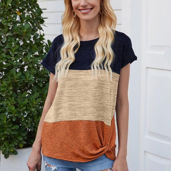 

women's t-shirt splicing losoe tshirt women summer vogue casual vintage streetwear short sleeve o-neck tee t-sjirt #t1g, White