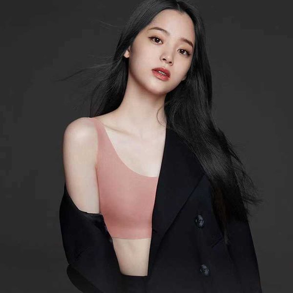 

nana same vest type latex underwear, traceless and rimless sports bra, Black;white