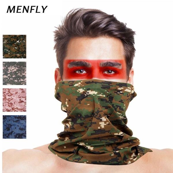 

cycling caps & masks menfly camouflage turban print army military hiking scarf polyester windproof neck warm mask uv protection tactical ker, Black