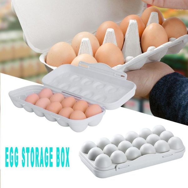 

storage bottles & jars 18 grids egg tray holder plastic refrigerator anti-collision crisper box container freshness organization