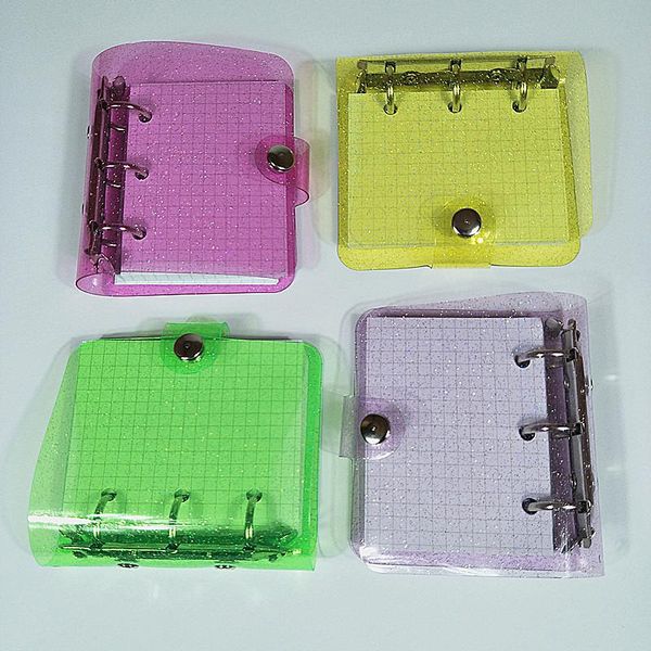 

cute glitter mini 3 ring binder diary journal notebook hand book planner kawaii stationery school office supplies, Purple;pink