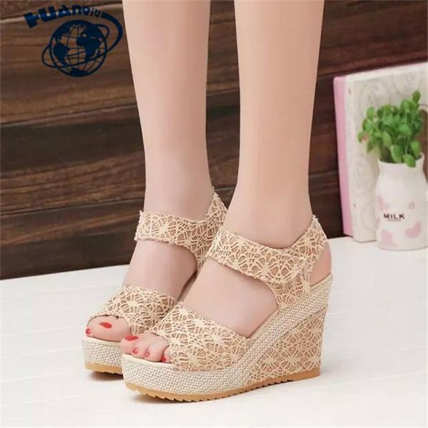 

dress shoes huanqiu size 35-40 women sandals 2021 summer open toe fish head fashion platform high heels wedge female jdd52, Black