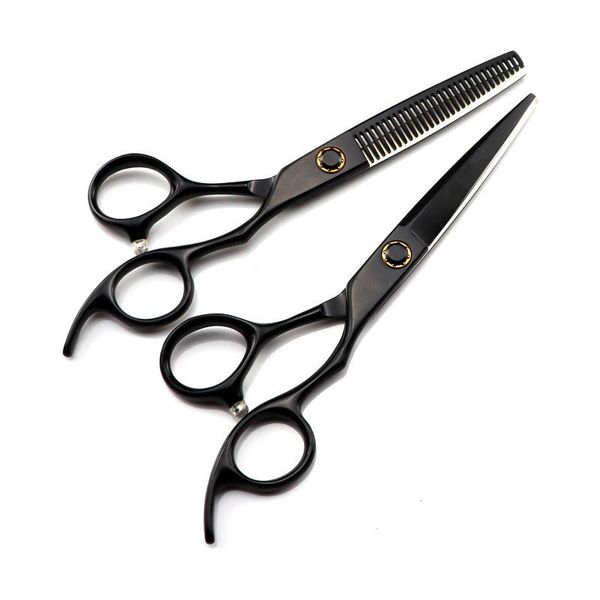 

hair scissors professional japan 440c steel 6 '' black bearing haircut thinning barber tools cutting shears hairdresser