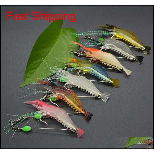 

7 color 9cm 5.5g luminous shrimp hook fishing hooks fishhooks soft baits & lures pesca vuk hairclippers2011