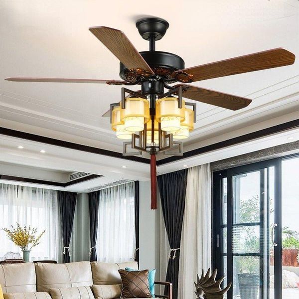 

ceiling fans fan lamp chinese restaurant living room retro