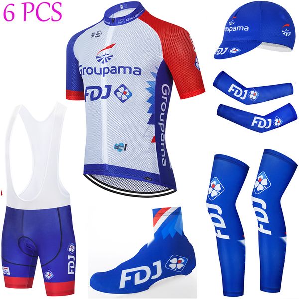 Vendite dirette di fabbrica Team completo Set Set Nuovo FDJ Cylersey 20D Bike Shorts Sportswea Ropa Ciclismo Summer Quick Dry Pro Bicycling Maillot Bottoms Wears