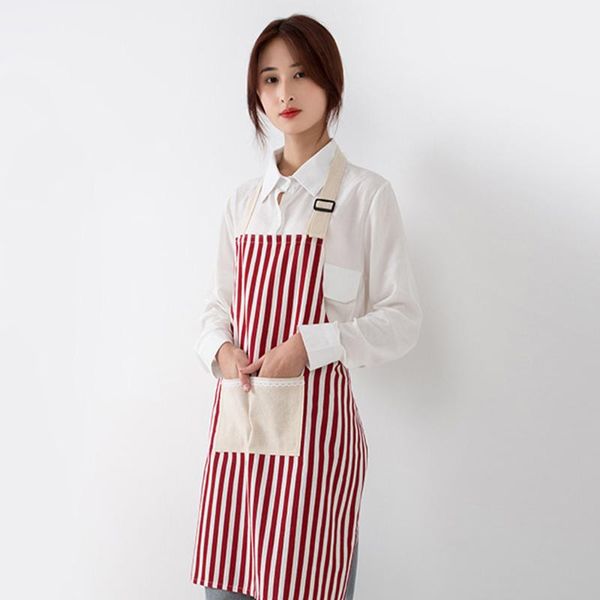 

aprons cotton and linen striped apron breathable light comfortable&soft summer spring household cleaning custom logo