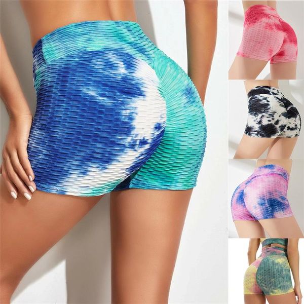 

yoga outfit shorts women fitness high waist hip-up seamless workout elastic activewear cycling gym running leggings 2021