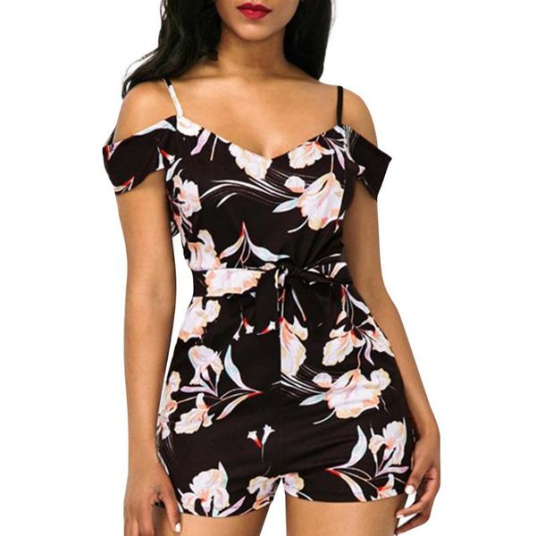 

women's jumpsuits & rompers print playsuits women overalls straight jumpsuit female bodysuits casual v-neck, Black;white