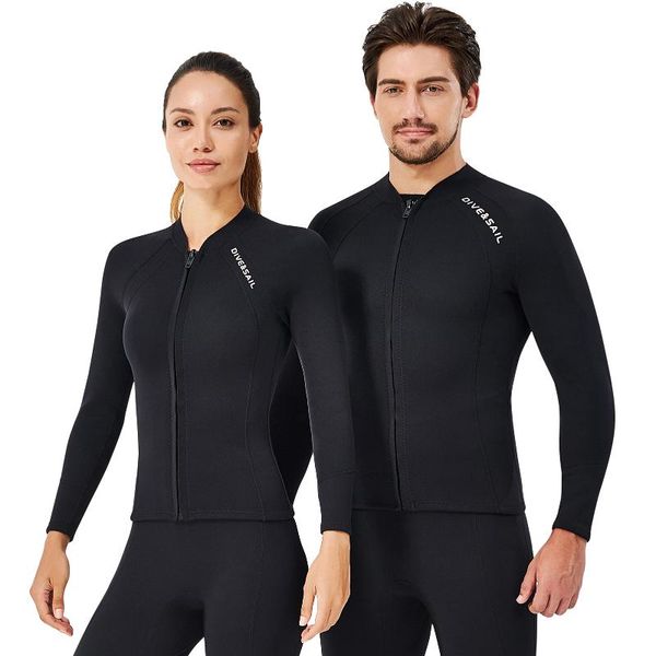 

swim wear 2mm neoprene men women diving with front zipper wetsuits jacket long sleeves wetsuit for snorkeling scuba surfing