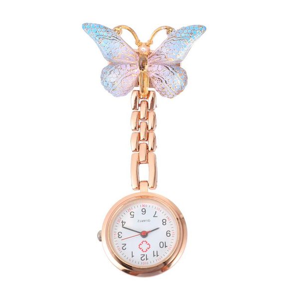 

pocket watches chest nursing watch butterflies for student, Slivery;golden