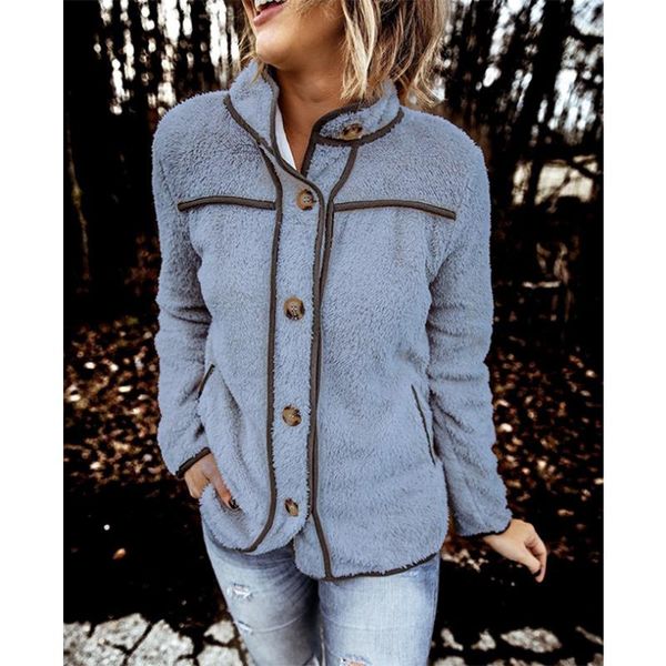 

women's fur & faux 2021 winter thicken warm teddy jacket coat women casual fashion lamb overcoat fluffy cozy loose outerwear female, Black