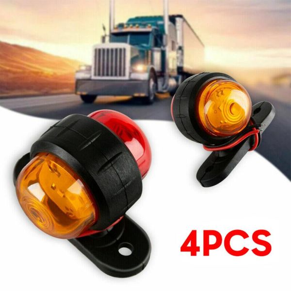 

working light amber side marker lights lamp outline 12v/24v 2led red trailer van