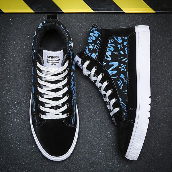 

men breathable skateboarding shoes trainers sports flat classic outdoor sneakers autumn and winter high-shoes
