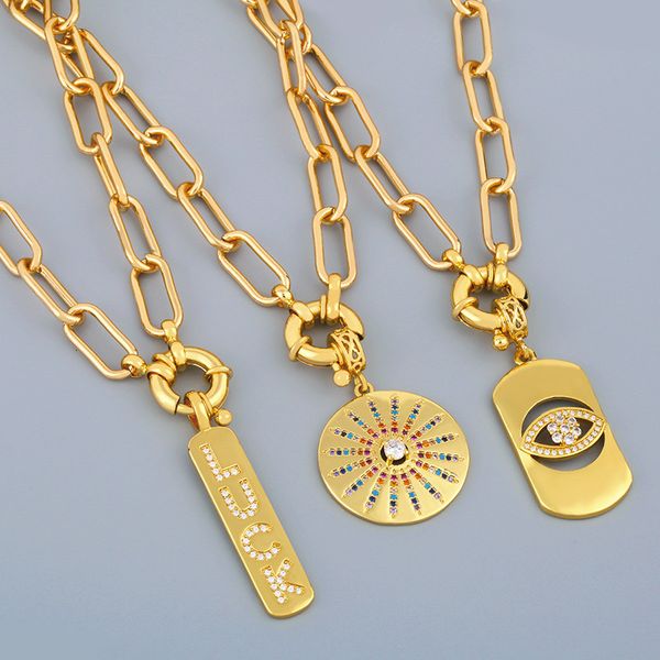 

necklaces pendants flola gold chain evil eye for women crystal heart necklace cz zirconia diy charms handmade jewelry nker38, Silver