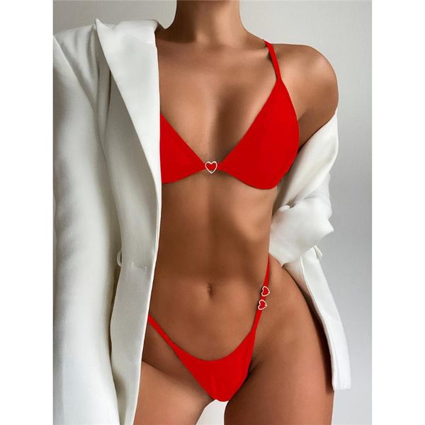 

one-piece suits love bikini set mini thong women's swimwear swimsuit two-piece