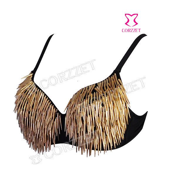 

costumes fashion punk rivet performance bra 915 underwear, Black