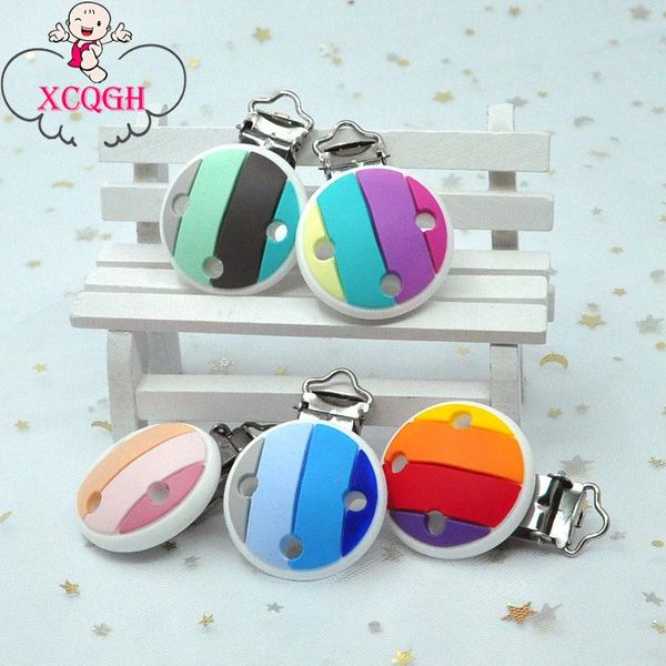 

xcqgh 1pcs silicone baby pacifier clips nipple holder clip colorful rainbow pacifiers