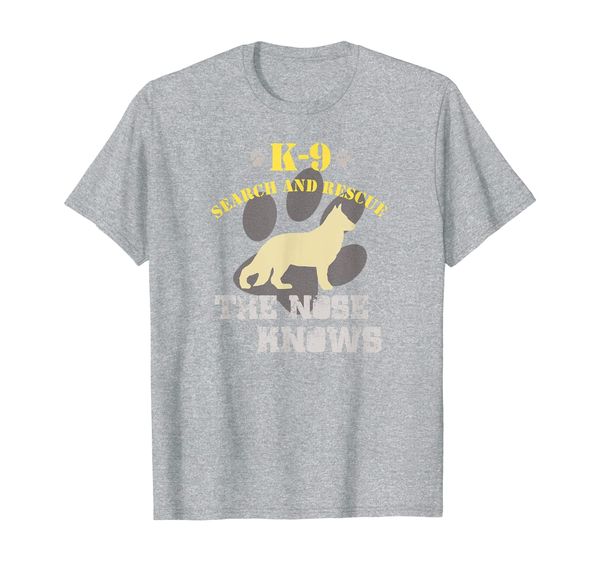 

k9 search rescue german shepherd dog gsd tracking sar t-shirt, White;black