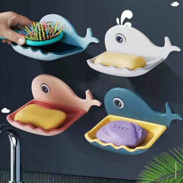 

soap dishes whale shape box bathroom supplies shower holder dish leaking drain sponge storage plate tray