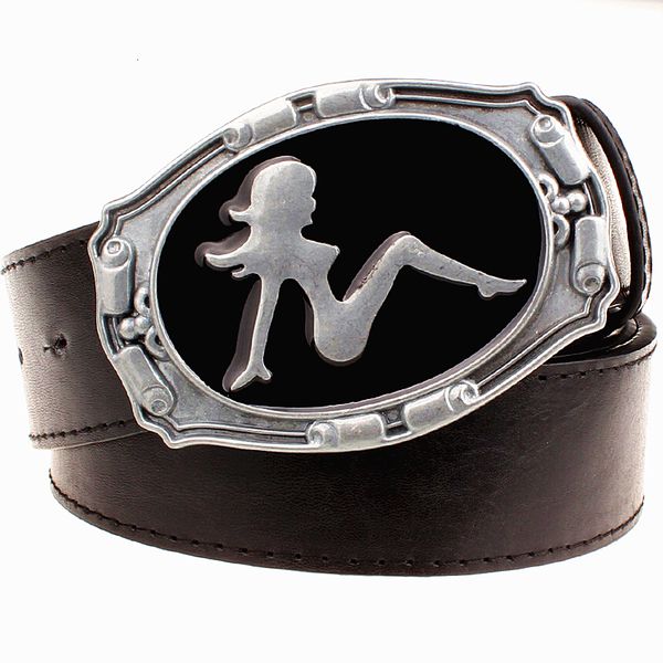 

2021 new fashion metal buckle retro women pattern belts girl cowboy style men belt hip hop street accessories l4w8, Black;brown