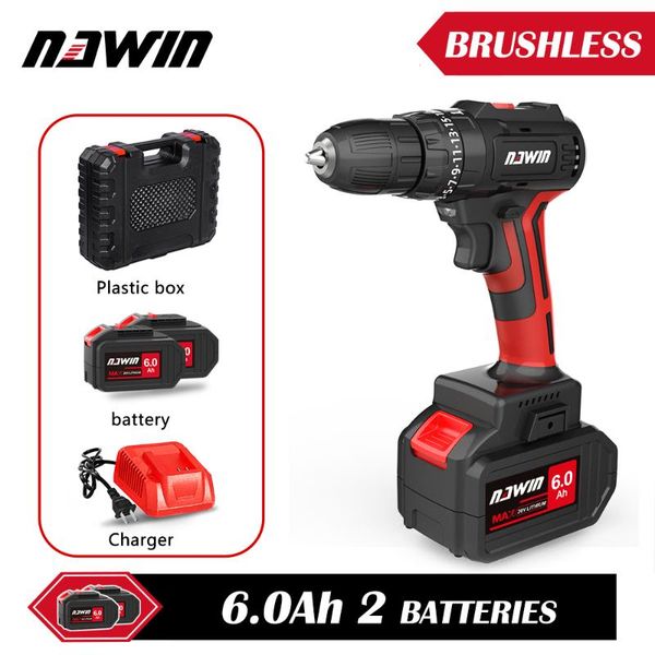 

professiona electric drills nawin brushless screwdriver impact drill high torque 10mm large battery capacity 80nm for household decoration
