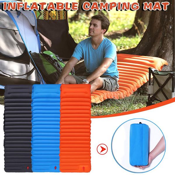 

outdoor pads beach mat travel single air mattress ultralight moisture-proof nylon cushion portable airbag inflation picnic pad