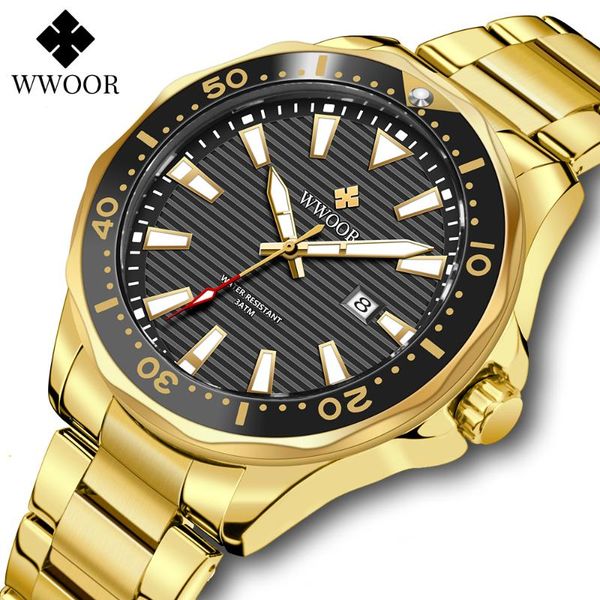 

wristwatches 2021 wwoor sports diver watches for men 30atm waterproof date clocks male military gold black quartz wristwatc, Slivery;brown