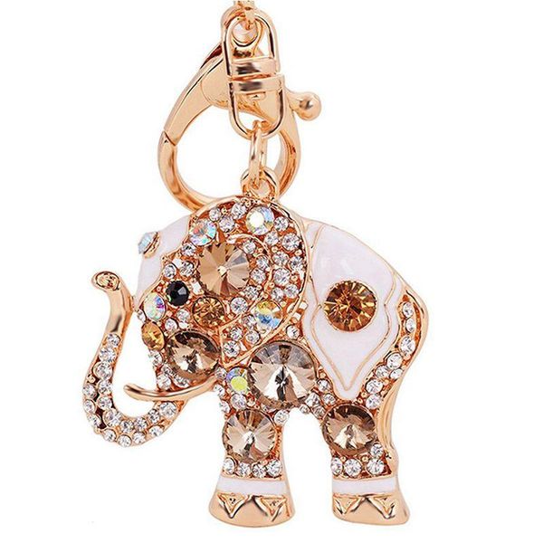 

keychains cute elephant rhinestone keychain animal keyring car, Silver