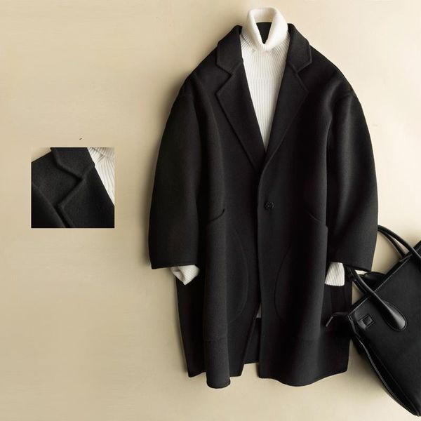 

women's wool & blends fashion 100% genuine coats female 2021 autumn double-faced woolen coat women black short jackets casaco feminino