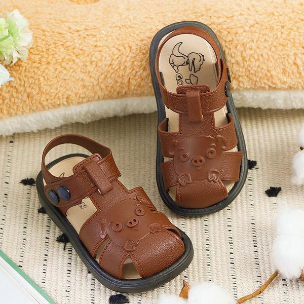 

slipper summer baby boy girl beach animal sandals children toddler pvc 22-27 0-2years tx03, Black;grey