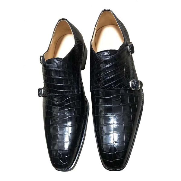 

dress shoes xinepiju 2021 men crocodile formal leather, Black