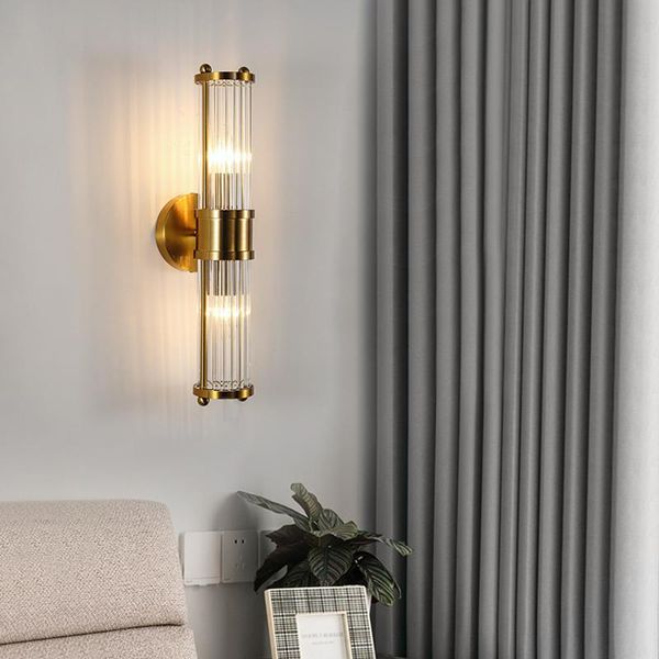 

wall lamp modern home led clear crystal minimalist bedside living room background decoration sconce lighting fixtures e14