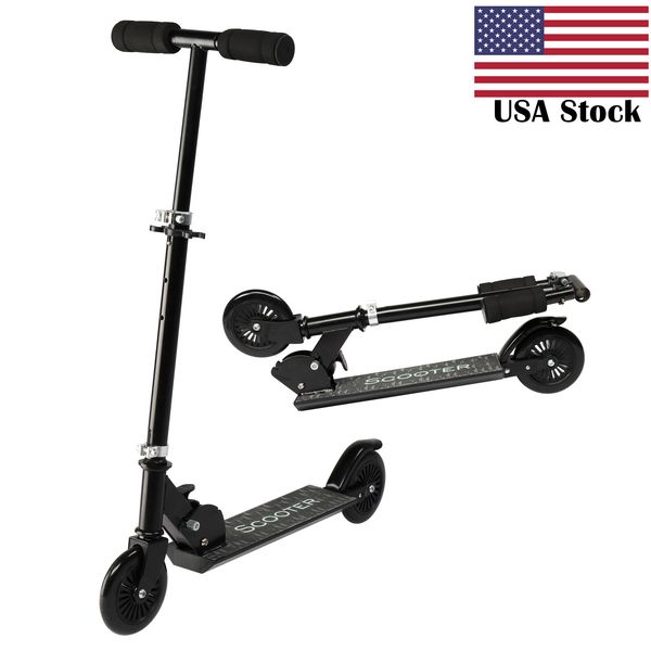 

USA Stock Scooter for Teens, 3 Height Adjustable Easy Folding Black