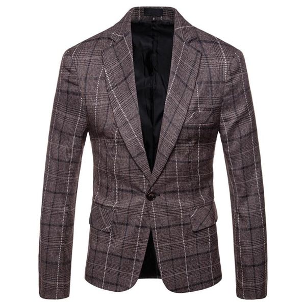 

men's suits & blazers style spring men plaid british printed wedding business casual blazer suit jacket male formal plus size 4xl, White;black