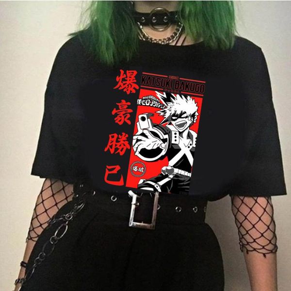 

men's t-shirts men women t-shirt my hero academia tshirt bakugou katsuki anime manga tee shirt clothes, White;black