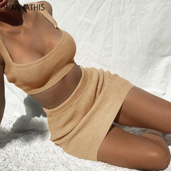 

cotton two pieces skirt set women sleeveless crop and skirt solid color skinny elastic women mini skirts sets, Gray