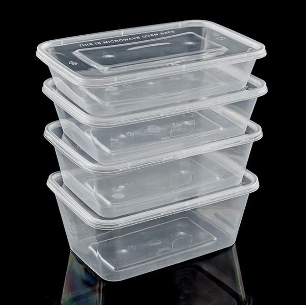 500 650 750ml 1000ml caixa de alimentos descartável retirada caso retângulo forma recipiente de comida para o titular do alimento do bolo 300pcs transporte rápido sn2506