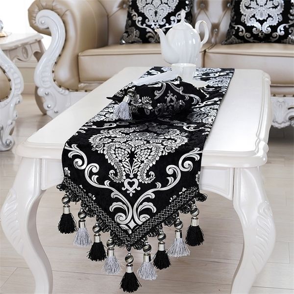 Luxo Europa Runner Prata Prata Bead Bead Beleza Beleza Bed Beleza Sala Casa Rove Dec Runner Mat Tapete Atacado FG331 Y200421