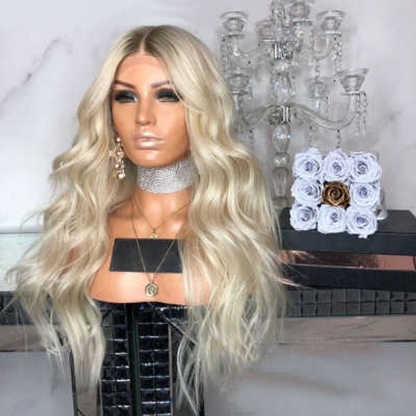 

wig women's t-color rose net set mixed with gold long curly hair wig, Black
