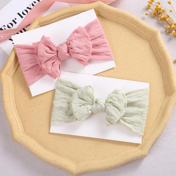 

hair accessories 27 colors baby headbands for girls bowknot elastic nylon children turban bows soft born headband kids, Slivery;white