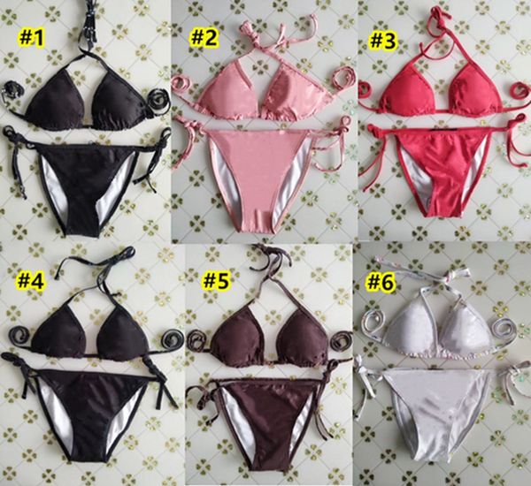 

women 2 piece bikinis bathing suits summer swimsuit swimwear designer swimming wear beach set xl letter print camikini 3369-8, White;black