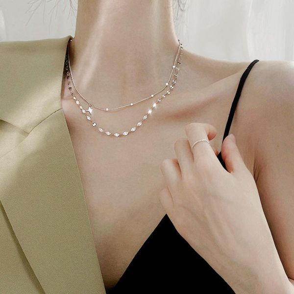 

chokers elegant multi-layer star pendant choker necklaces for women girls classic layered charms necklace fashion jewelry gifts, Golden;silver