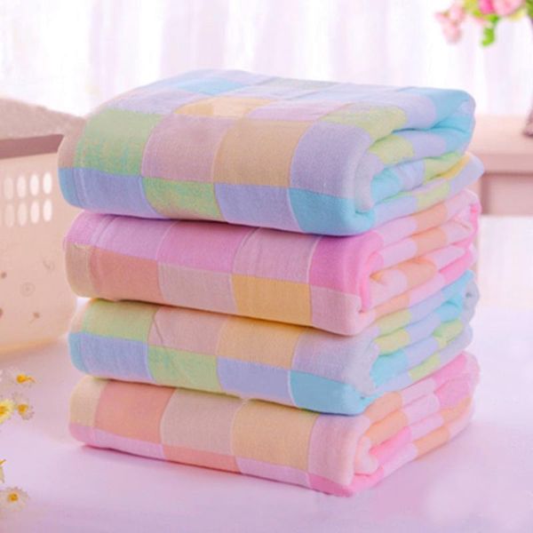 

towel 28*28cm square towels cotton gauze plaid kids bibs daily use hand face for