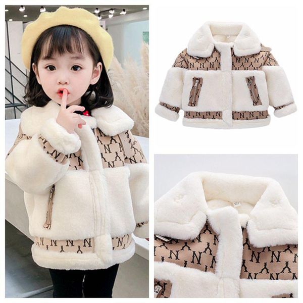 

jackets fashion baby girls winter jacket thickening mink fleece infant toddler children's warm patchwork outwear cotton 1-7y sweet vest, Blue;gray